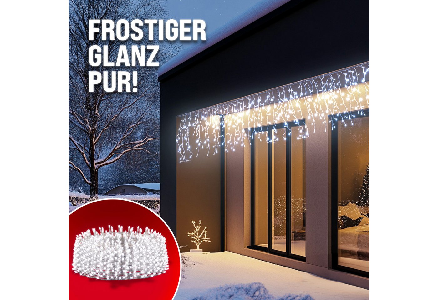 monzana Lichterkette, Lichterkette 600 LED Stromsparend IP44 Regenlichterkette Bild 4