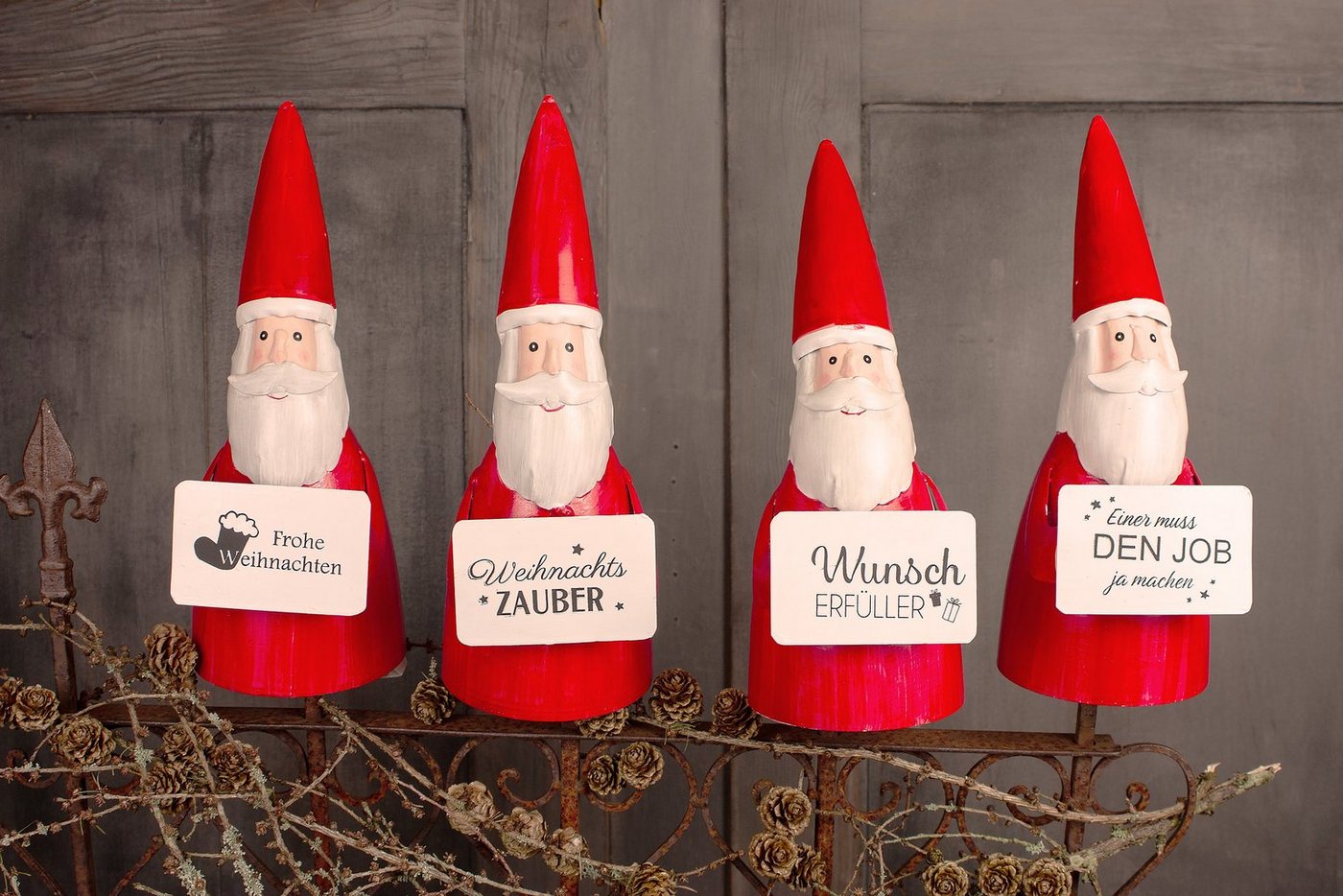 Paulslandhaus Gartenfigur Zaunhocker Weihnachtsmann Pfostenhocker Nikolaus Weihnachtsdekoration Bild 3