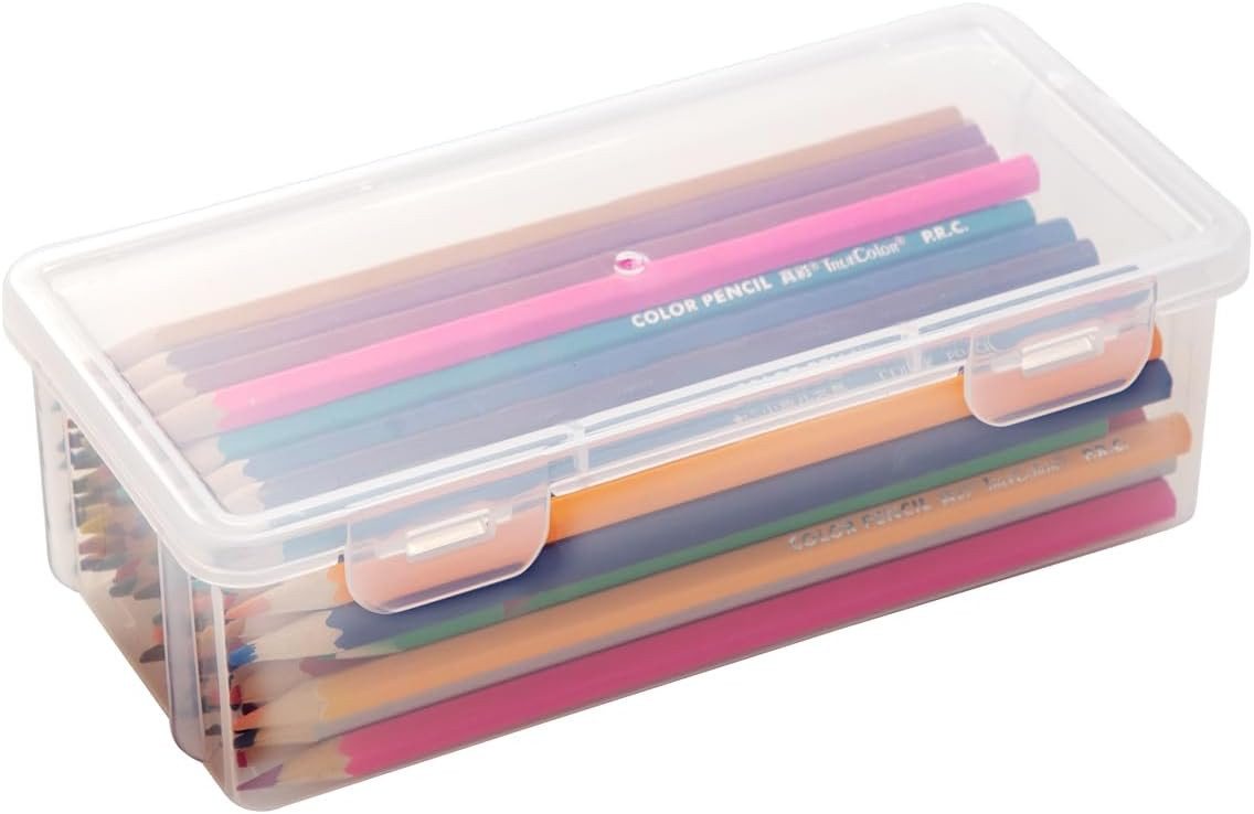 Diwzbyn Federmäppchen 6 Stück Kunststoff-Aufbewahrungsbox Stifte, Transparente Stifteboxen, (6-tlg), Aufbewahrungsbox für Schreibwaren Kosmetika Werkzeugteile Bild 2