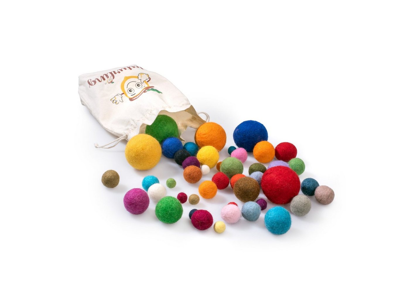 naturling Bastelperlen bunte Filzkugeln Pompons in verschiedenen Farben & Größen, 45 Kugeln verschiedener Größen Bild 2