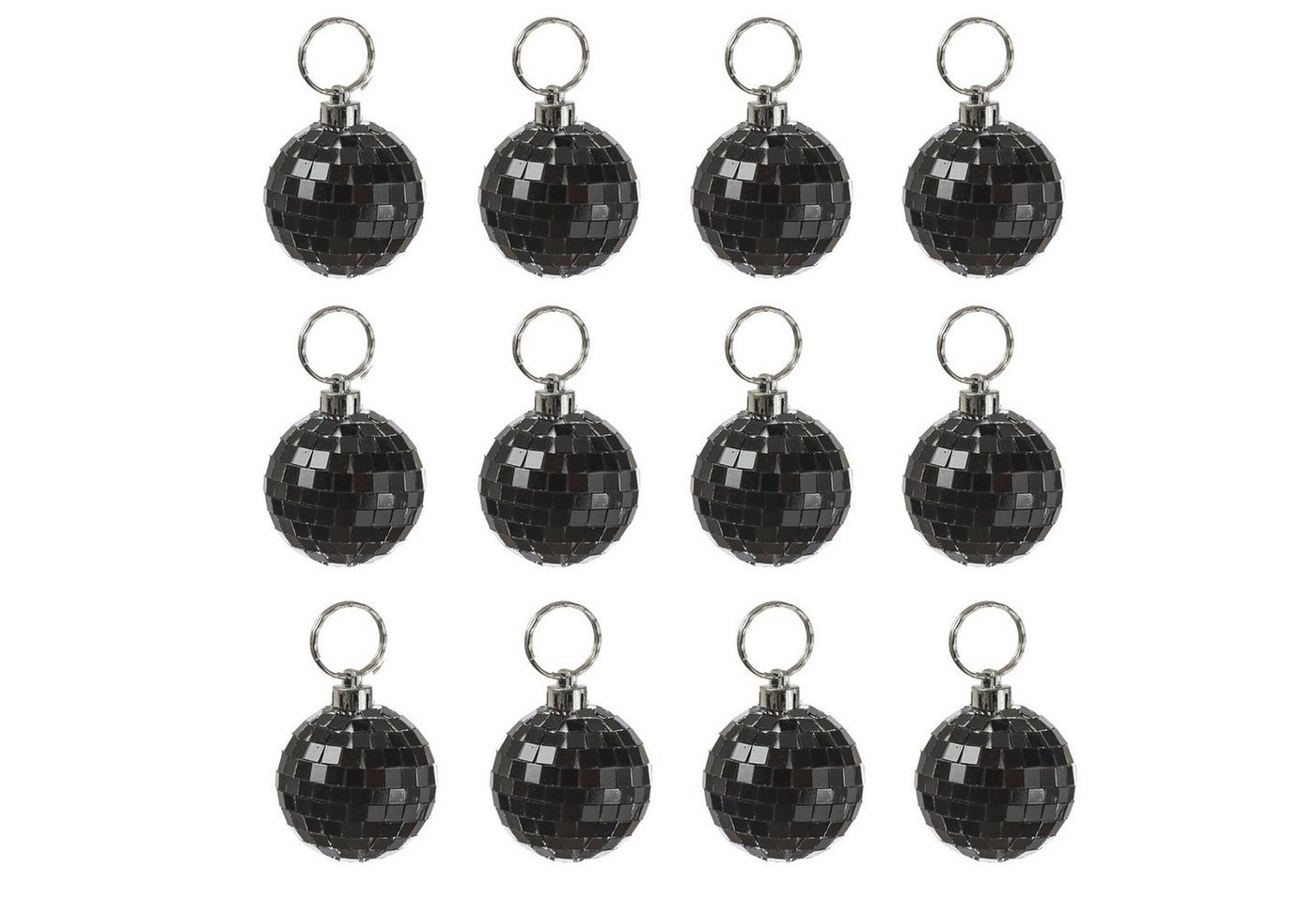 SATISFIRE Discolicht Spiegelkugel 5cm Mini Discokugel coole Party Disko Deko schwarz 12St. Bild 2