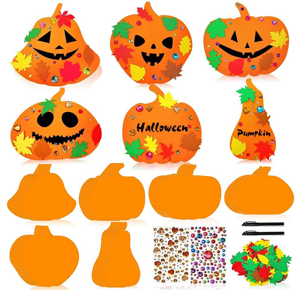 CLTYQ Kreativset Kürbis Bastelset für Kinder, DIY Basteln,Halloween Bastel-Kit, (Festliche Geschenk Halloween Weihnachten Erntedankfest), Herbstdekoration, Partyspiel-Dekoration.Halloween Kürbis Dekoration