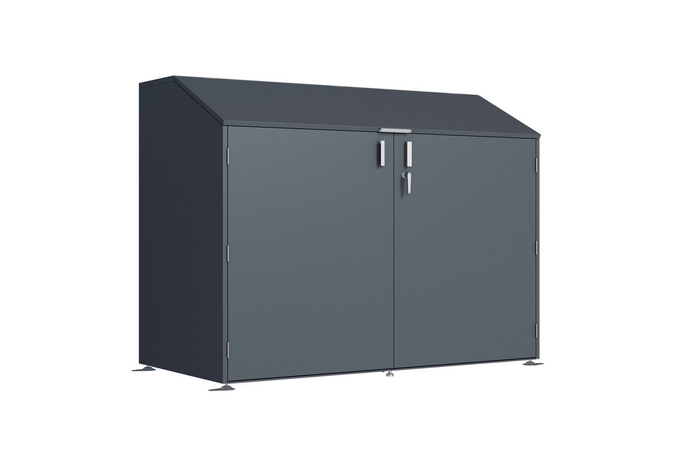 DEGAMO Fahrradbox FREIBURG, 200x100cm, Metall anthrazit, bis zu 4 Fahrräder Bild 2