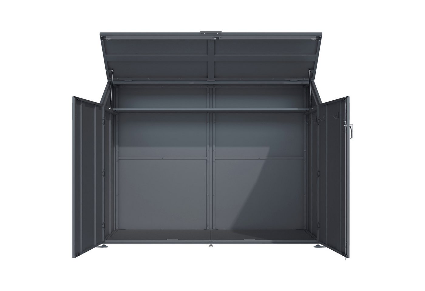 DEGAMO Fahrradbox FREIBURG, 200x100cm, Metall anthrazit, bis zu 4 Fahrräder Bild 4