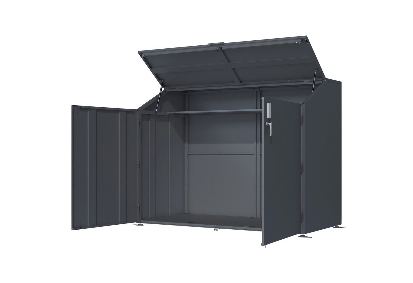 DEGAMO Fahrradbox FREIBURG, 200x100cm, Metall anthrazit, bis zu 4 Fahrräder Bild 5