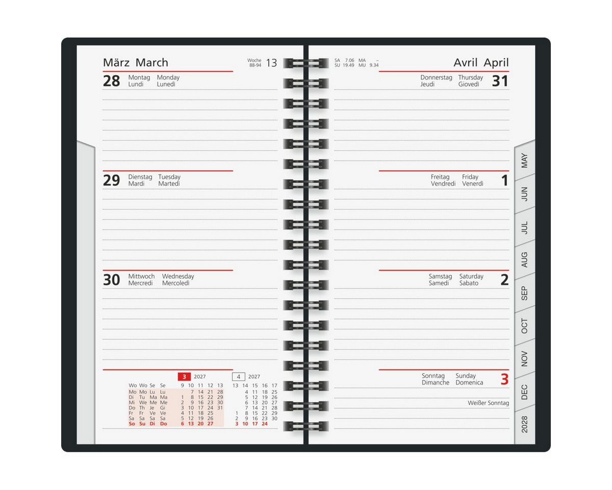 rido ide Taschenkalender Taschenkalender Modell int. 8,7x15,3cm 1 Woche/2 Seiten Kunstleder Pre Bild 3