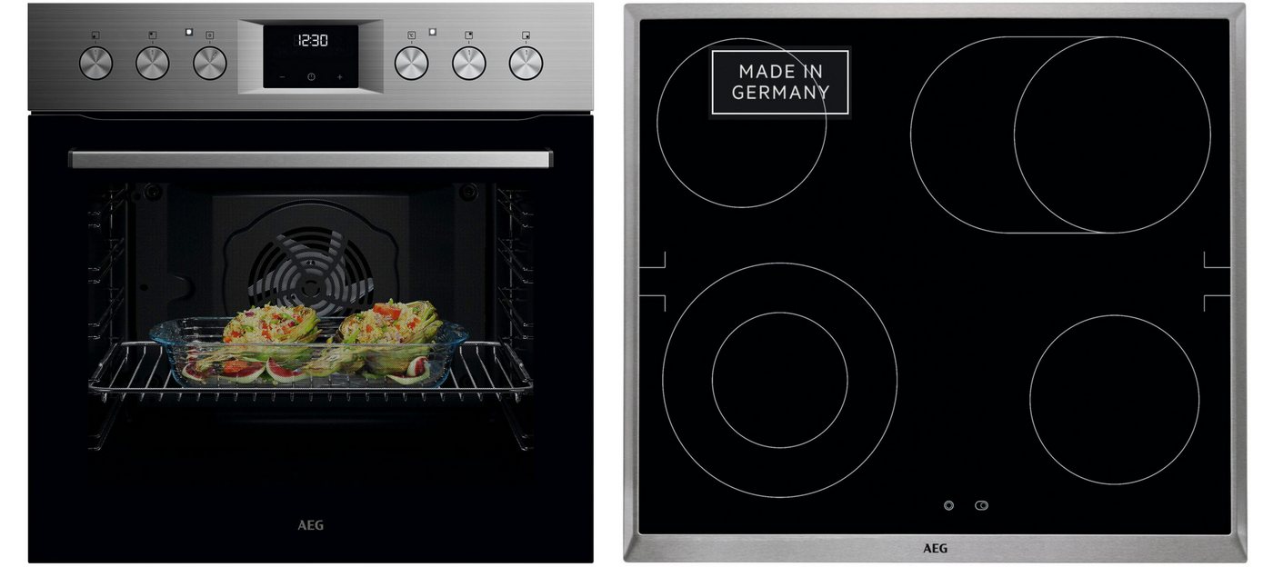 AEG Elektro-Herd-Set Serie 5000 OO11HSM, Aqua Clean, Gleichmäßiges Garen auf 3 Ebenen - ideal für Mehrblech‑Backen