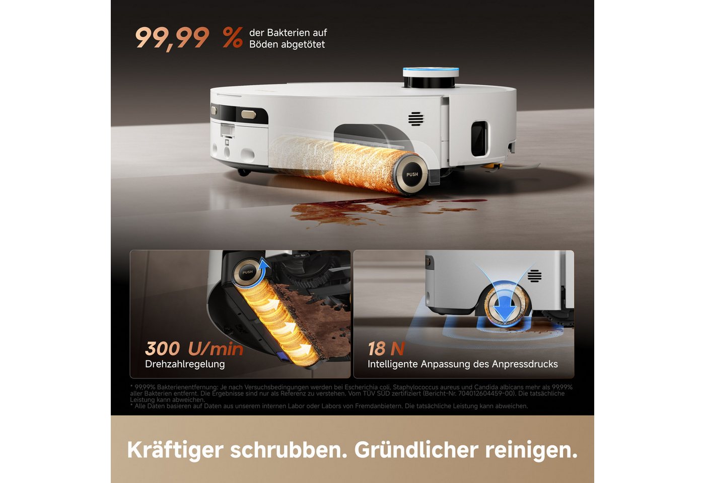 Dreame Nass-Trocken-Saugroboter Aqua20 Pro Ultra Roller X Complete White, 650 W, Vollautomatische Absaugstation, App-Steuerung