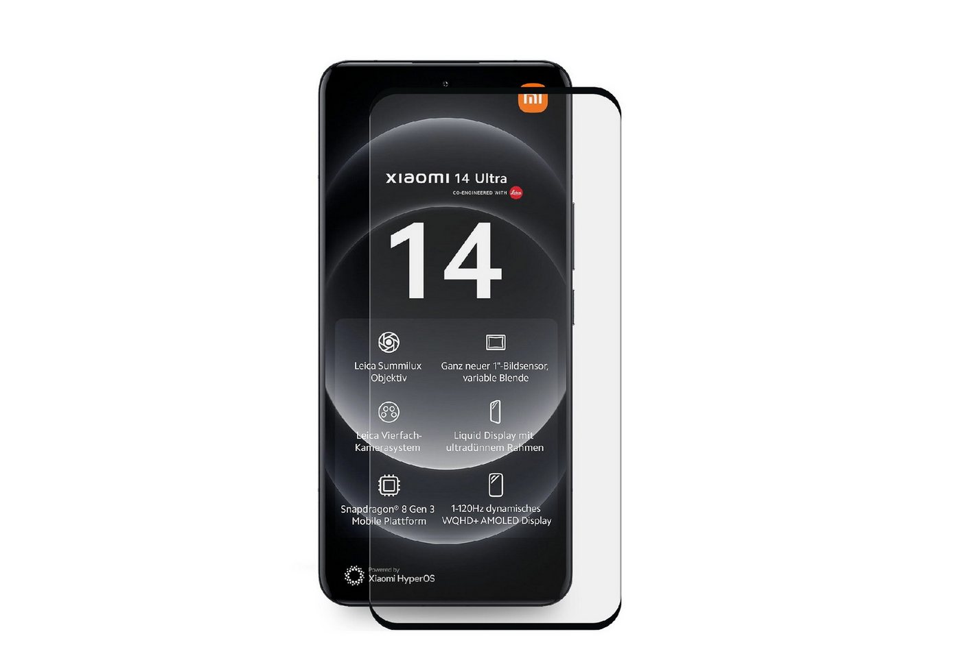 Protectorking Schutzfolie 2x 9H Panzerhartglas für Xiaomi 14 Ultra FULL CURVED echtes Tempered, (2-Stück), Displayschutzglas, Schutzglas Echtglas Tempered 9H Härte HD-KLAR Bild 2