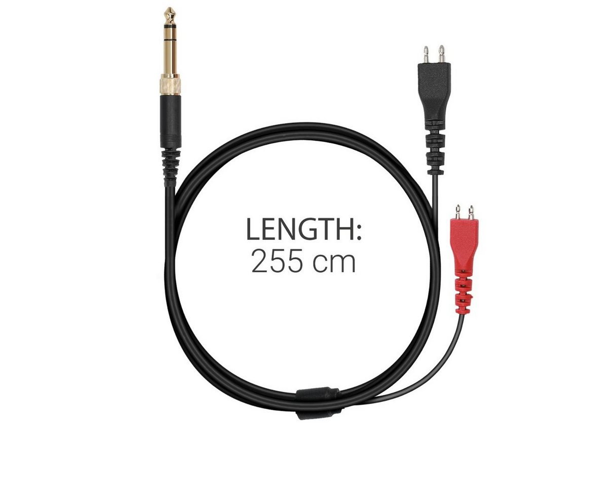 kwmobile Kopfhörerkabel für Sennheiser HD25/HD560/HD540/HD480/HD430 etc. Audio-Kabel, (19.80 cm), Over Ear Kopfhörer Ersatzkabel - 3.5mm Klinke für Headphones - 255cm Bild 2