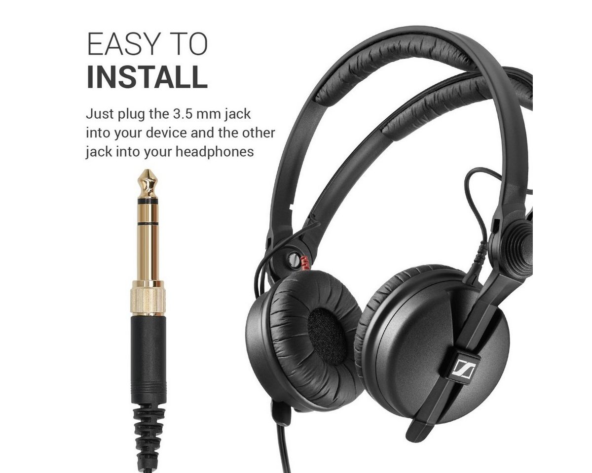 kwmobile Kopfhörerkabel für Sennheiser HD25/HD560/HD540/HD480/HD430 etc. Audio-Kabel, (19.80 cm), Over Ear Kopfhörer Ersatzkabel - 3.5mm Klinke für Headphones - 255cm Bild 3