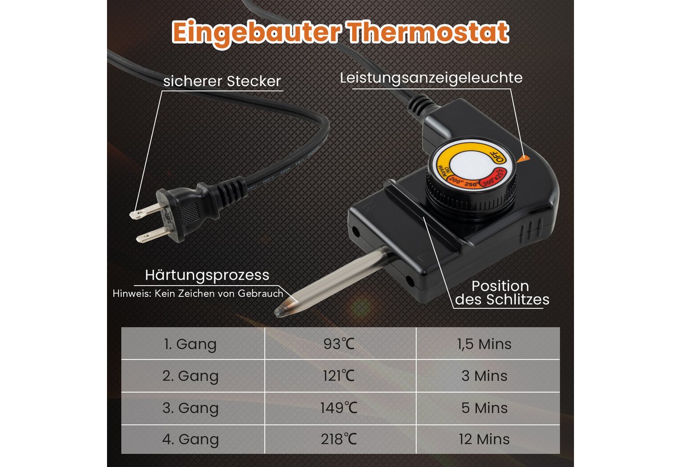 KOMFOTTEU Tischgrill, 1800 W, Teppanyaki Grill für 6-8 Personen, mit 4- einstellbarer Temperatur Bild 4