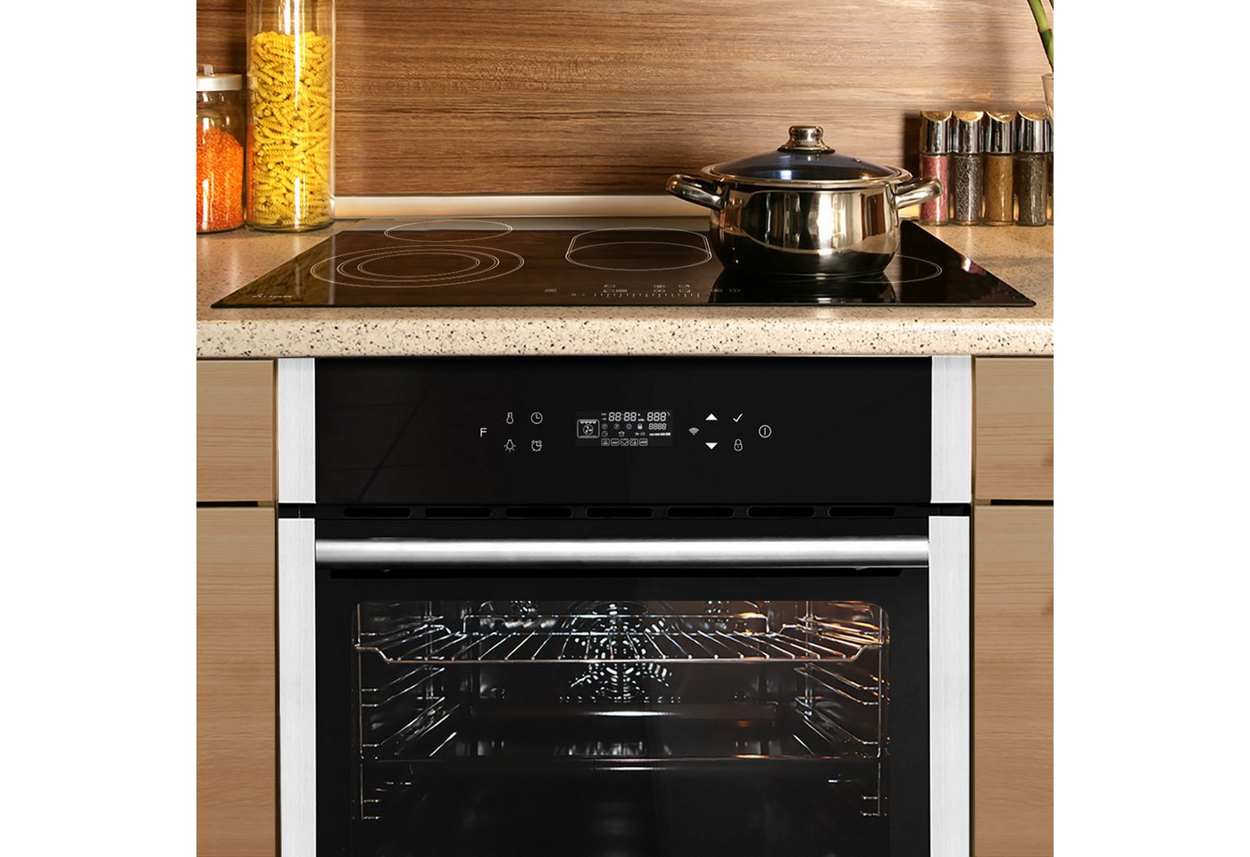 KKT KOLBE Backofen-Set Backofen und Kochfeld SET8313HCCH77RL, mit Teleskopauszug, DampfClean, Herdset / Heißluft / Einbaubackofen / Kochmulde / WIFI Bild 5