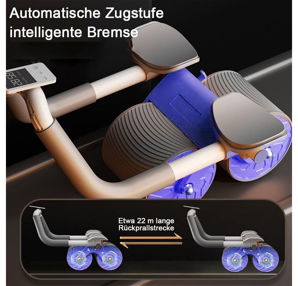 AFKSMILE Bauchtrainer Ab Roller Automatisches Rebound-Bauchrad, Ab Trainer für Core Training, Bauchmuskeltrainer mit Kniematte für Männer und Frauen, für zu Hause Bild 2
