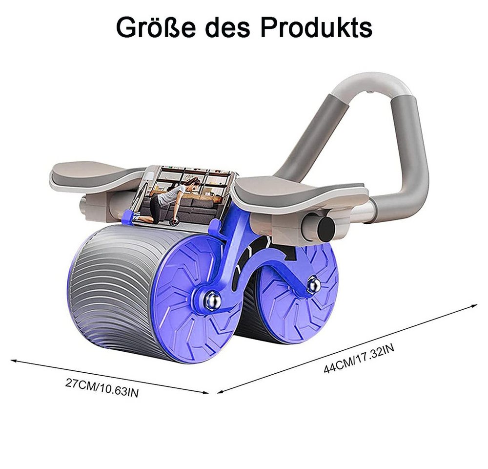 AFKSMILE Bauchtrainer Ab Roller Automatisches Rebound-Bauchrad, Ab Trainer für Core Training, Bauchmuskeltrainer mit Kniematte für Männer und Frauen, für zu Hause Bild 3
