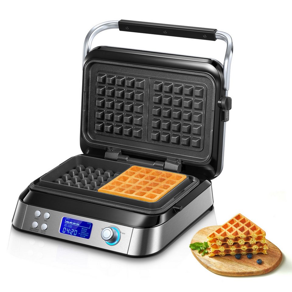 FOHERE Waffeleisen Doppelwaffeleisen, 5 Programme/7 Stufen, LCD/Timer, 1600 W Bild 2