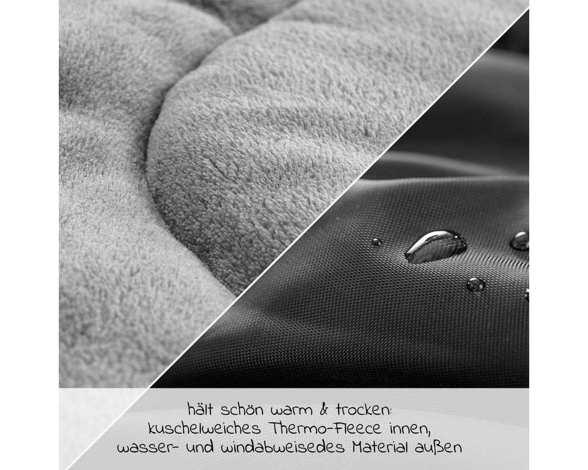 Zamboo Fußsack Schwarz, Baby Winter Einschlagdecke für Babyschale / Maxi Cosi und Babywanne Bild 2