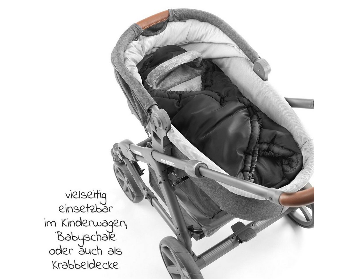 Zamboo Fußsack Schwarz, Baby Winter Einschlagdecke für Babyschale / Maxi Cosi und Babywanne Bild 4