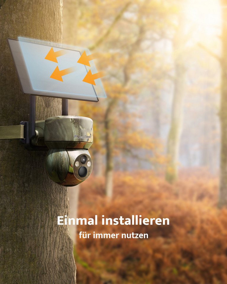 Usogood Wildkamera 4G LTE Überwachungskamera Solar Wildkamera Live-App via SIM (Außenbereich Sicherheit, Wild & Jagd, für Wildlife Monitoring, 2K Überwachungskamera Akku mit SIM Karte, 1-tlg., Outdoor Kamera Kabellos mit Bewegungsmelder Wasserdicht, Nachtsicht Farbe Jagdkamera für Naturbeobachtung, Jagd) Bild 3