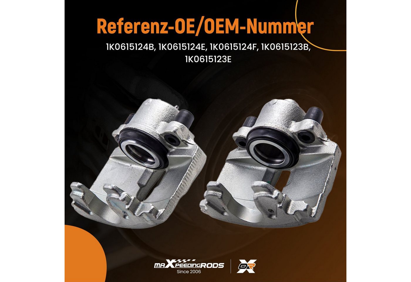maXpeedingrods Bremsscheibe, 2x Bremssattel Vorne for VW Golf 5 1K 6 5K Jetta Plus Beetle Audi A1 Bild 4