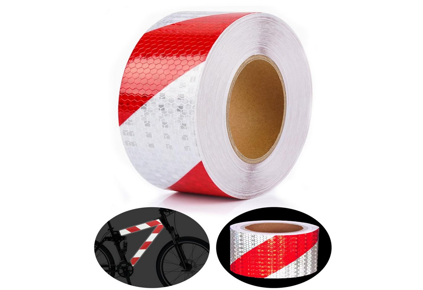 FELIXLEO Reflektorband Reflektierendes Klebeband Rot Weiß 25m Selbstklebend, (1 St) Bild 3