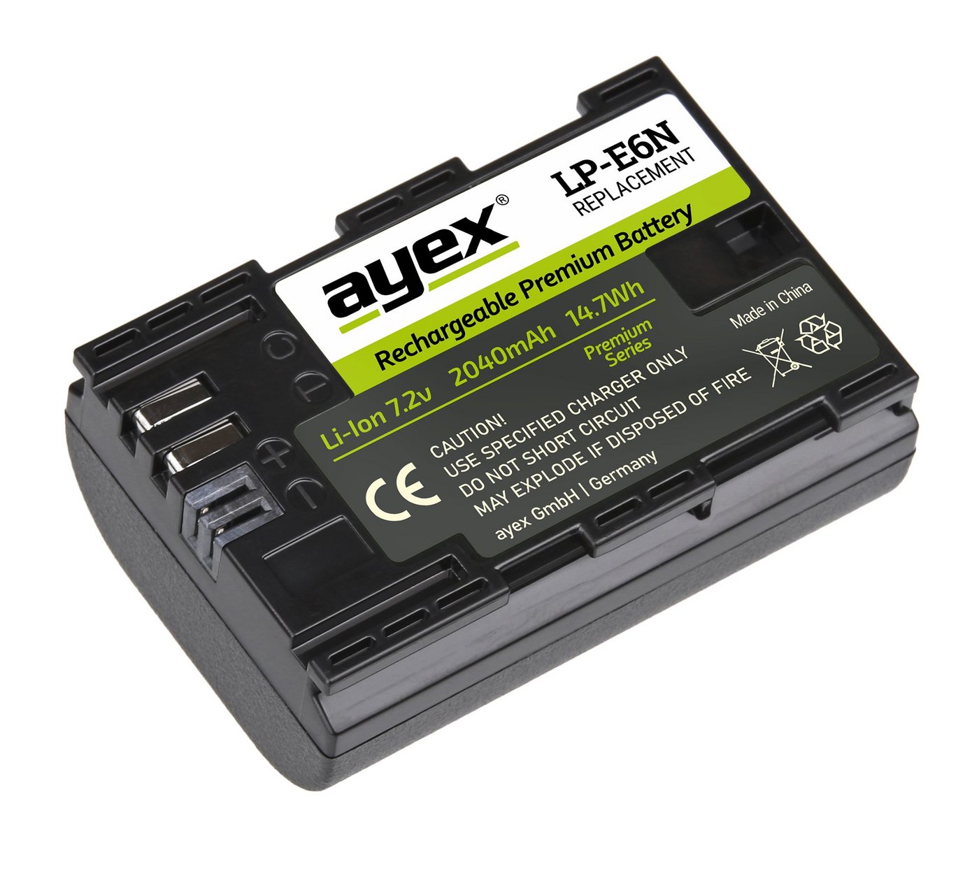 ayex ayex LP-E6N Premium Akku für Canon EOS R R5 R6 5D Mark 4, 3, 5DS R Kamera-Akku