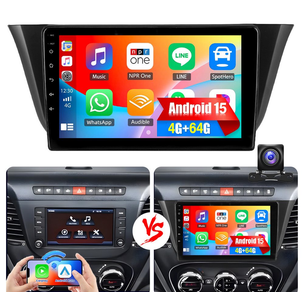 ESSGOO DAB+ Für Iveco Daily 2014-21 Autoradio Android15 CarPlay GPS Navi WIFI Autoradio (RDS, 4+64GB(optional), FM, AM, DAB+ (optional), Carplay Android Auto Bluetooth EQ USB GPS Navi WIFI Touchscreen)