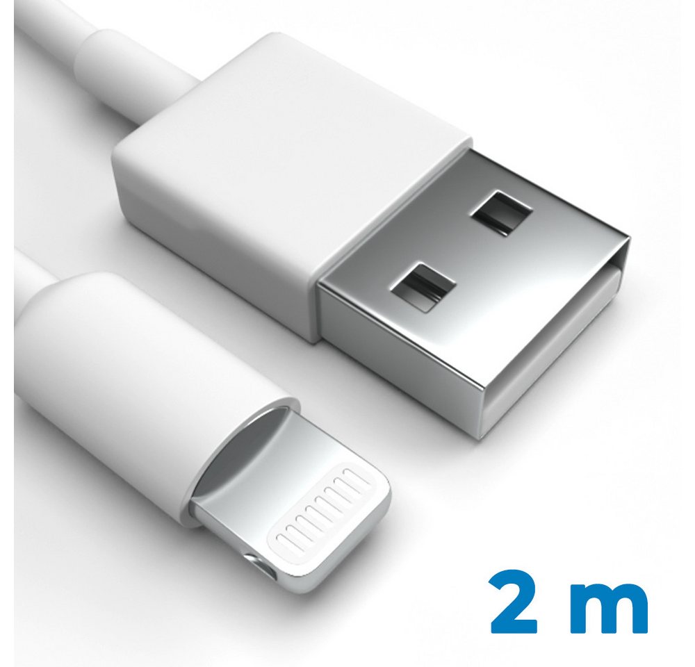 Justcom Apple iPhone 13 mini USB-Kabel, Lightning, USB-A (200 cm), Schnellladekabel, Datenkabel, Handy, Tablet Bild 2