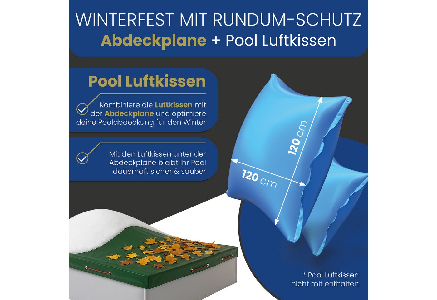 HAF Pool-Abdeckplane Abdeckplane 180g/m² Rechteck Sommer Winter Pool Plane (Poolabdeckung Rechteck, 1-St., in verschiedenen Größen erhältlich), aus verstärktem 180g/m² PE Material Bild 4