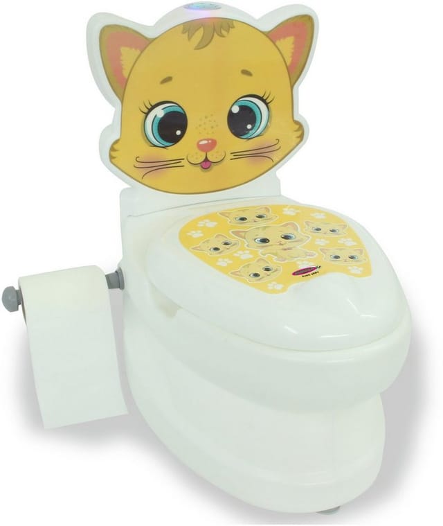 Meine kleine Toilette Katze mit Spülsound und Toilettenpapierhalter