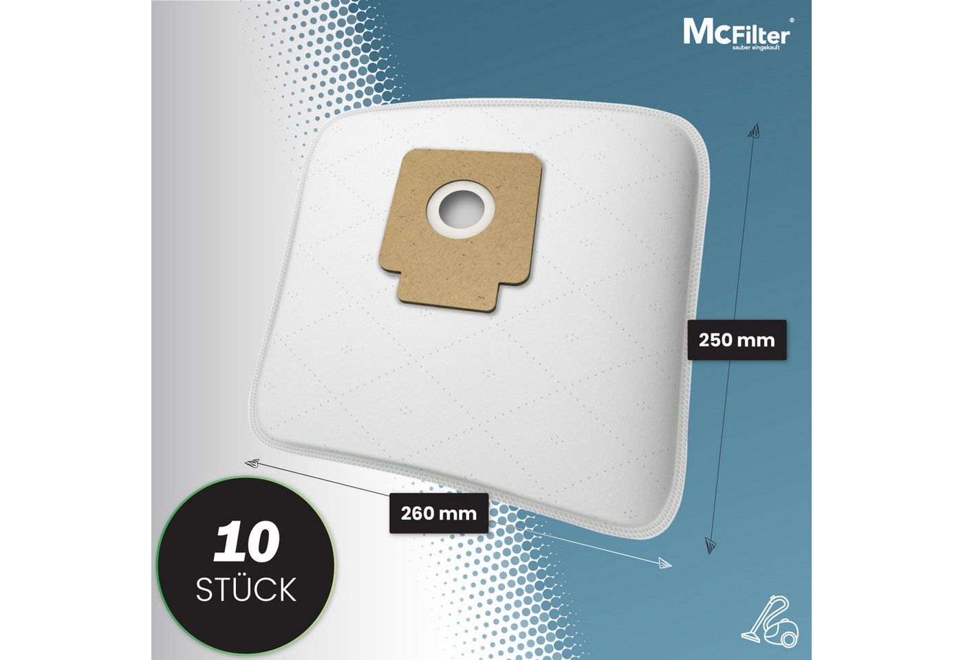 McFilter Staubsaugerbeutel (10 Stück), passend für Hoover H58 H63 H64 SPRINT FLASH, TW 1500 - 999, 5-lagiges Microvlies, 10 St., Top Filtration, Pappdeckscheibe, hohe Reißfestigkeit Bild 3
