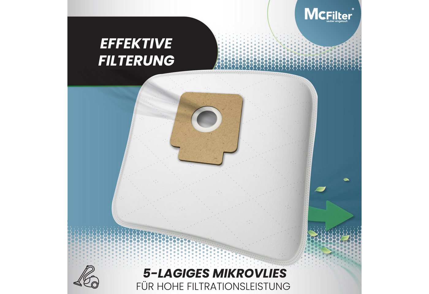 McFilter Staubsaugerbeutel (10 Stück), passend für Hoover H58 H63 H64 SPRINT FLASH, TW 1500 - 999, 5-lagiges Microvlies, 10 St., Top Filtration, Pappdeckscheibe, hohe Reißfestigkeit Bild 4
