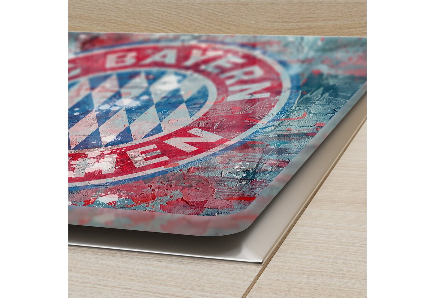 DEQORI Herdblende-/Abdeckplatte 'Wappen FC Bayern München', Glas, (1 tlg), Herdabdeckplatte Ceranfeld Herd Platte Abdeckung Glasplatte Bild 2