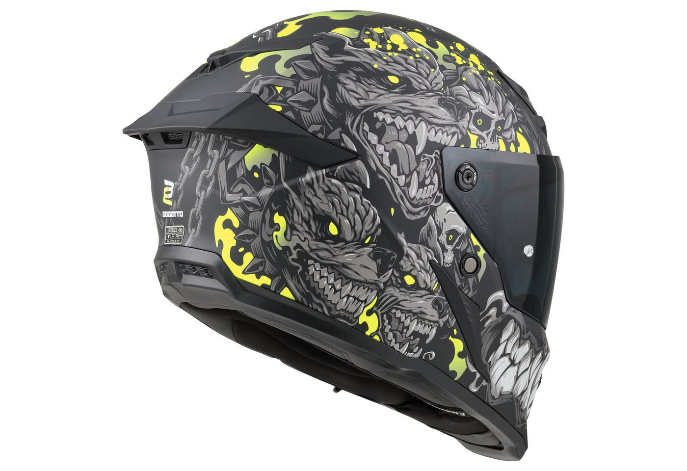 Bogotto Motorradhelm Blade Gatekeeper Helm, Notfallsystem-polsterung (eqrs),geeignet Für Brillenträger,vorber