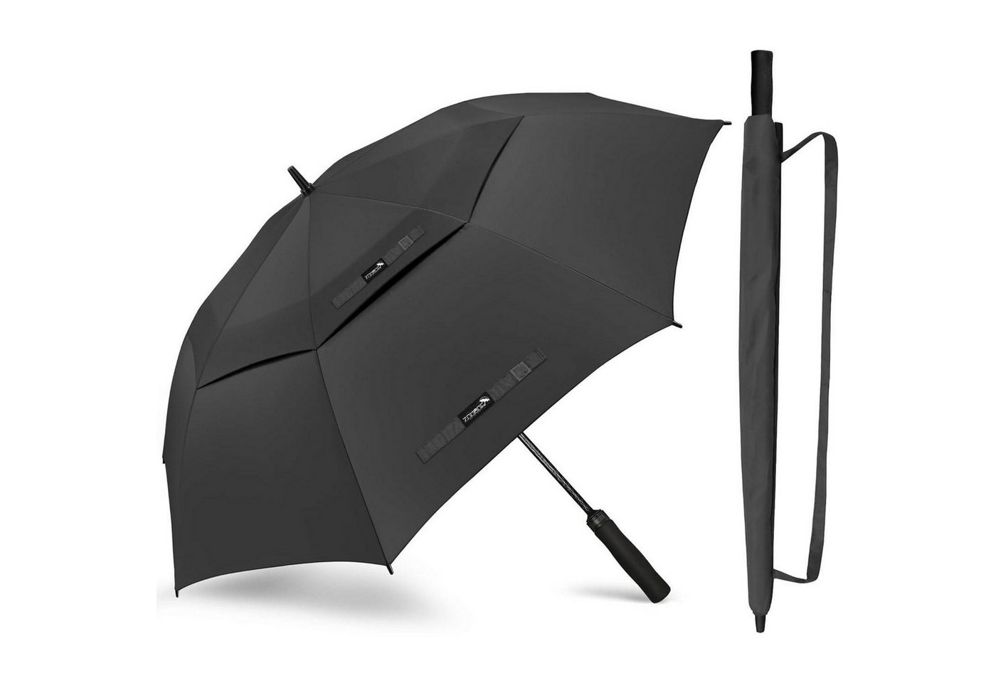 LuxusKollektion Golfregenschirm Regenschirm Groß Sturmfest XL XXL Golf Stabil Schwarz 182CM XXXL