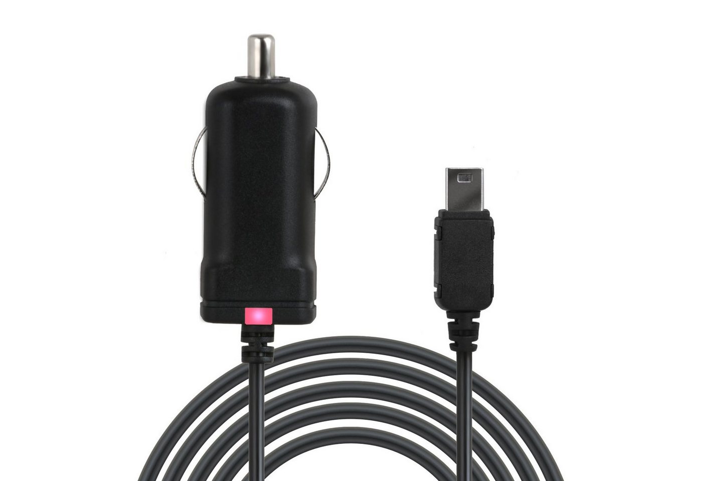 Wicked Chili miniUSB TMC Ladekabel für Becker 43 Z217 Z215 Z213 Z205 Auto-Adapter Zigarettenanzünder-Stecker zu Mini USB, 100 cm, mit integrierter TMC Antenne und LED-Funktionsanzeige