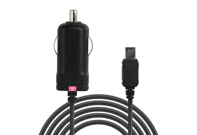 Wicked Chili miniUSB TMC Ladekabel für Becker 43 Z217 Z215 Z213 Z205 Auto-Adapter Zigarettenanzünder-Stecker zu Mini USB, 100 cm, mit integrierter TMC Antenne und LED-Funktionsanzeige
