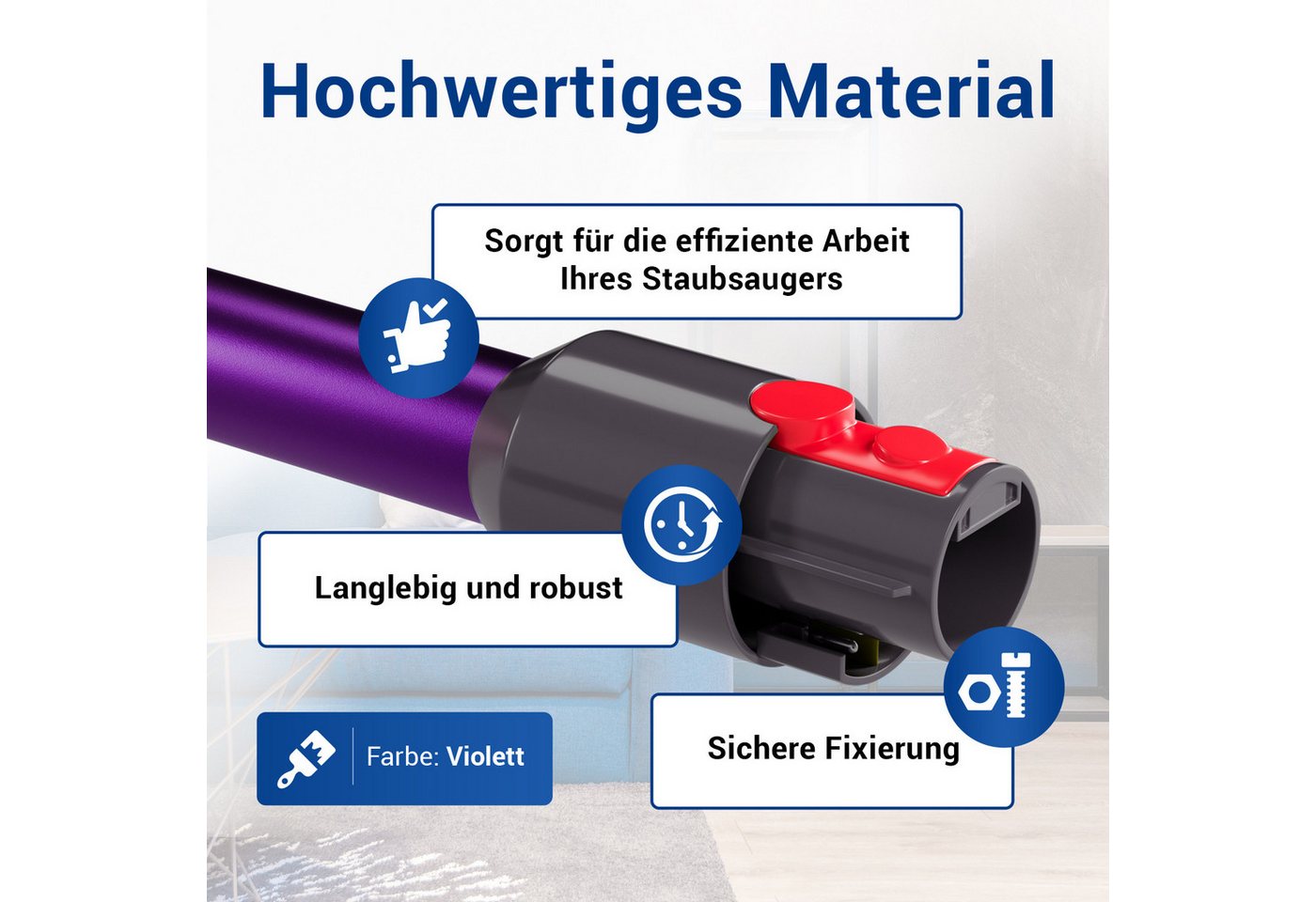 VIOKS Staubsaugerrohr Teleskopstange Ersatz für Dyson, für Handstaubsauger V7 V8 V10 V11 SV10 V15 Bild 2