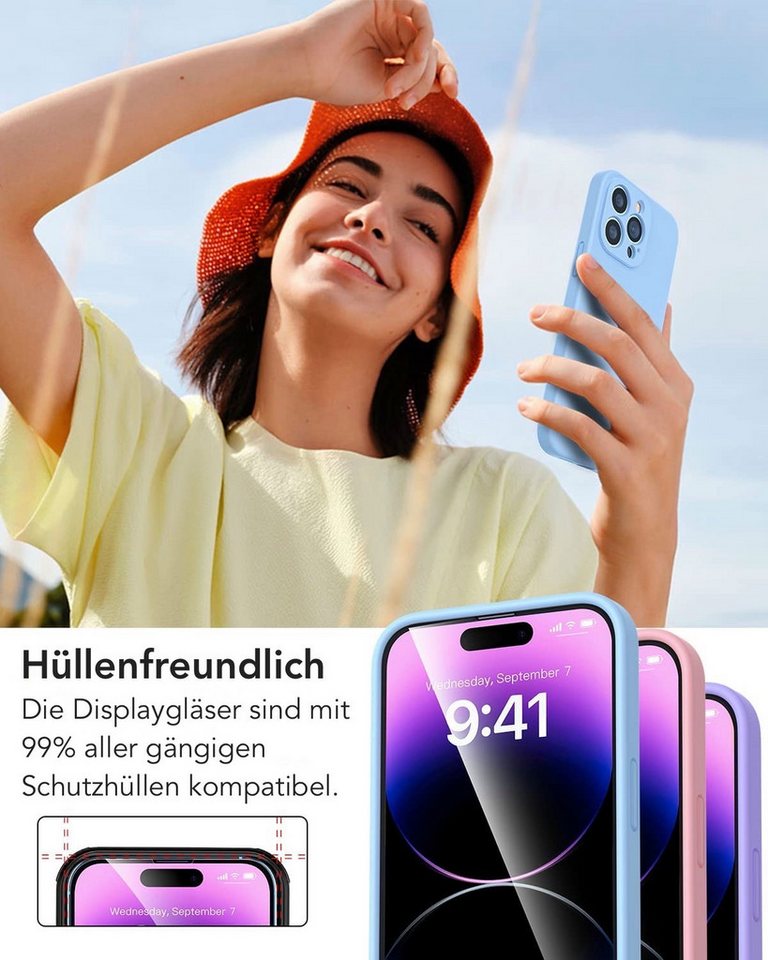 AVANA Schutzfolie Panzerglas für iPhone 18 Pro Sichtschutz Panzerfolie 9H Schutzglas, (2-St), Blickschutz, Anti-Spy Panzerfolie Bild 3