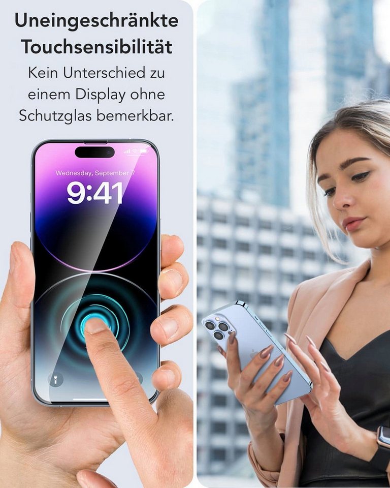 AVANA Schutzfolie Panzerglas für iPhone 18 Pro Sichtschutz Panzerfolie 9H Schutzglas, (2-St), Blickschutz, Anti-Spy Panzerfolie Bild 4
