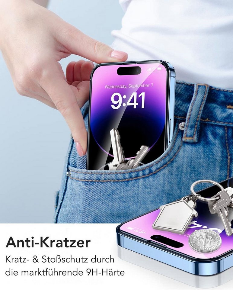 AVANA Schutzfolie Panzerglas für iPhone 18 Pro Sichtschutz Panzerfolie 9H Schutzglas, (2-St), Blickschutz, Anti-Spy Panzerfolie Bild 5