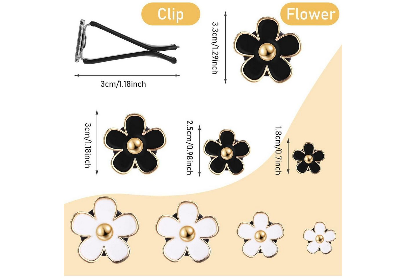 LuxusKollektion Auto-Fußmatten Lufterfrischer Auto Gänseblümchen Clip Diffusor Schwarz Weiß Bild 5