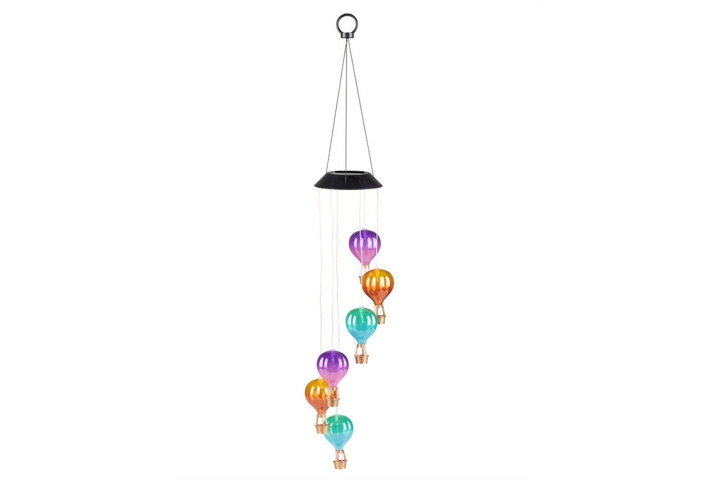 Haushalt International Windspiel LED-Windlicht Solarlicht Lampe Heißluftballon (Stück, 1 St., Packung), 6x Warmweiß LED, Kunststoff, Bunt, Solarpanel Bild 2