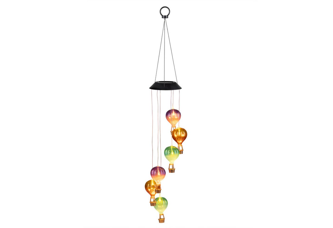 Haushalt International Windspiel LED-Windlicht Solarlicht Lampe Heißluftballon (Stück, 1 St., Packung), 6x Warmweiß LED, Kunststoff, Bunt, Solarpanel Bild 5