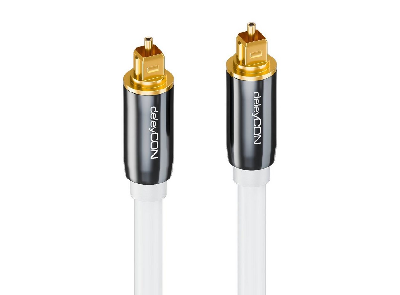 deleyCON Toslink HQ deleyCON 7,5m - Metallstecker 5mm - Weiß Optisches-Kabel Bild 4