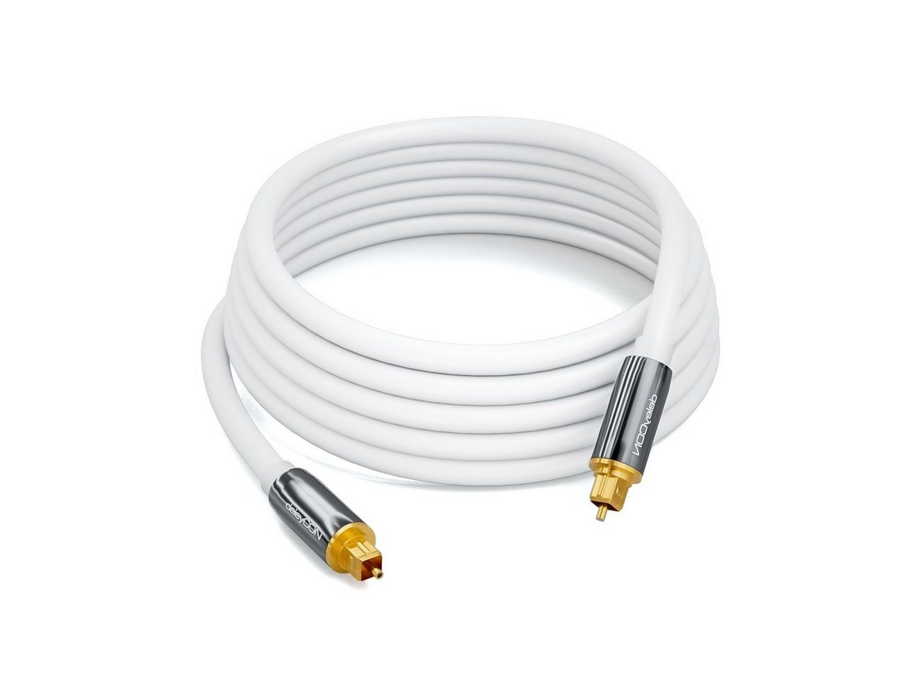 deleyCON Toslink HQ deleyCON 7,5m - Metallstecker 5mm - Weiß Optisches-Kabel Bild 5