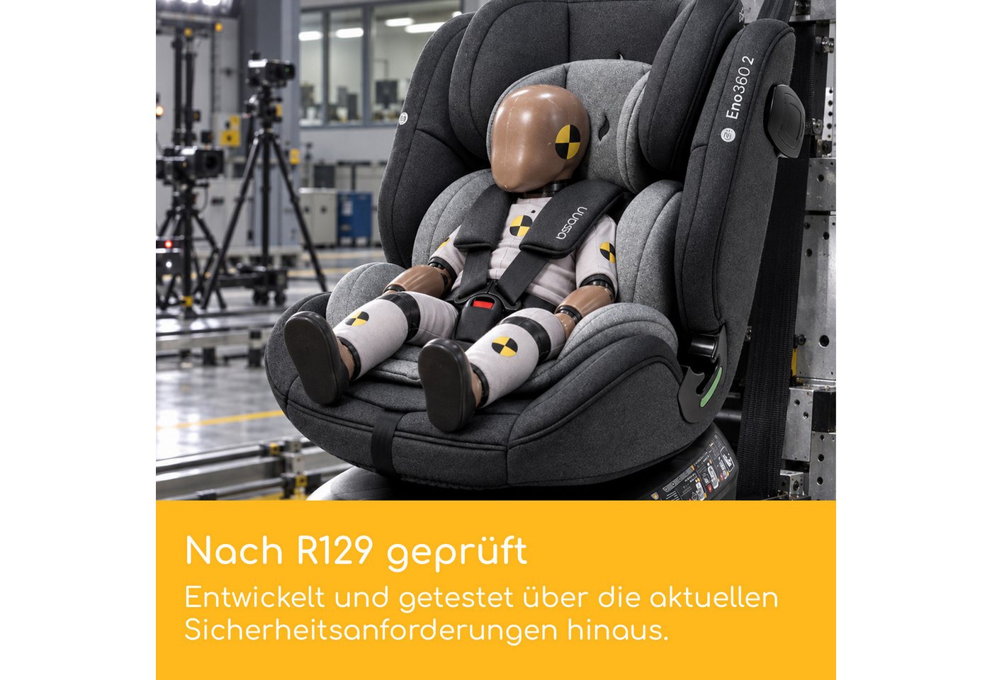 Osann Autokindersitz Eno360 2, Reboarder 360 Grad drehbar, Kindersitz ab 1 Jahr mit Isofix, ab: Geburt, bis: 12 Jahre, ab: 40 cm, bis: 150 cm, erleichtertes Anschnallen mit Magneten, extra Seitenaufprallschutz Bild 4