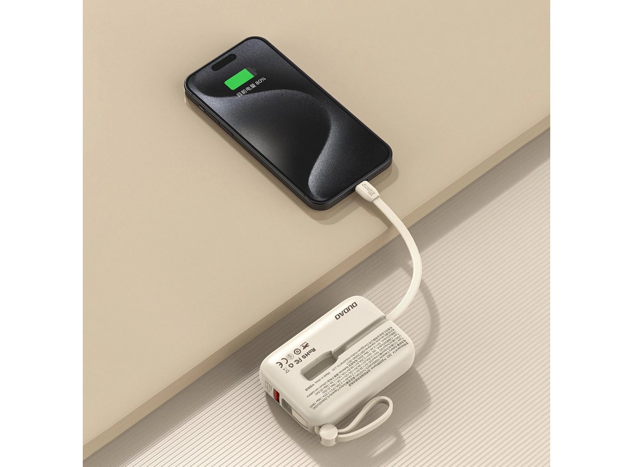 Dudao Powerbank K-14 USB-A / USB-C 10000 mAh- USB-A, USB-C Powerbank