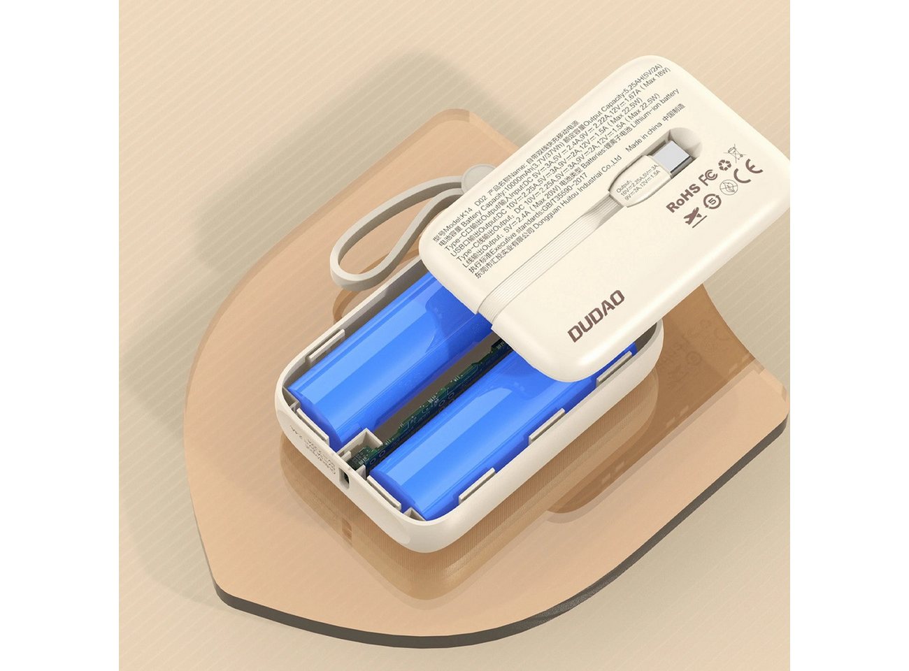Dudao Powerbank K-14 USB-A / USB-C 10000 mAh- USB-A, USB-C Powerbank Bild 3