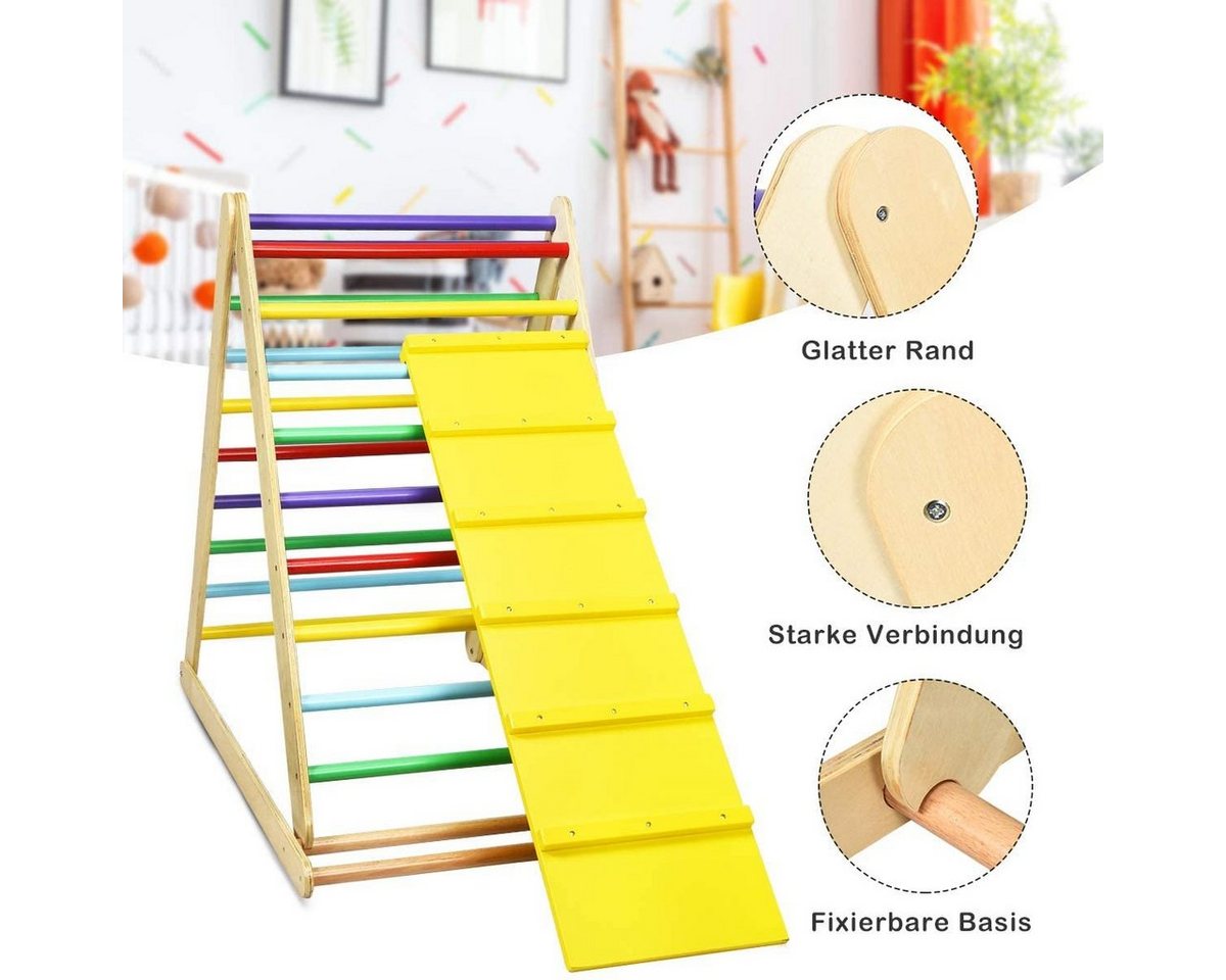 COSTWAY Klettergerüst Kletterdreieck, mit Rampe, aus Holz Bild 2